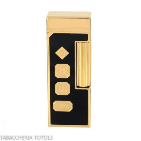 Dunhill Rollagas lighter black lacquer and gold marks - Dunhill - The white spot