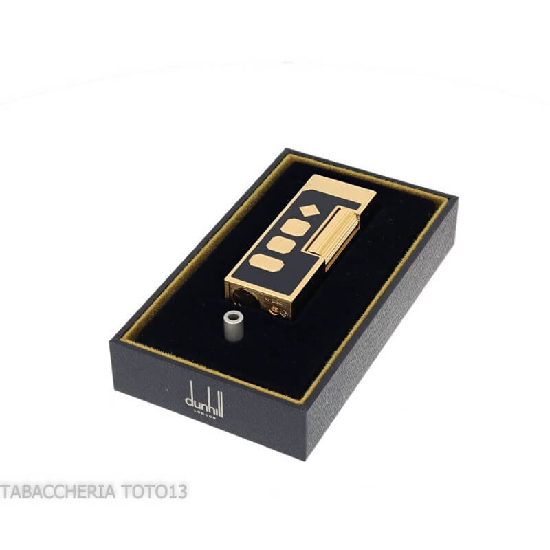Dunhill Rollagas lighter black lacquer and gold marks - Dunhill - The white spot