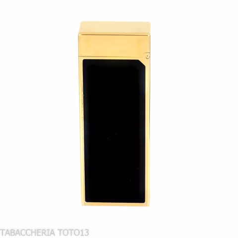 Accendino Dunhill Rollagas lacca nera e marchi oro - Accendini