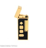 Dunhill Rollagas leichter schwarzer Lack und goldene Markierungen - Feuerzeuge