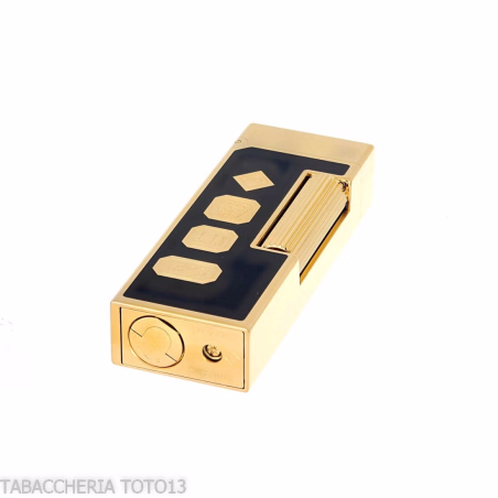 Briquet Dunhill Rollagas laque noire et marques dorées - Briquets - Métal