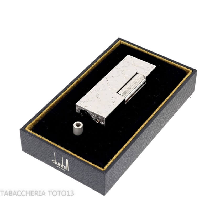 Encendedor Dunhill Rollagas chapado en paladio logotipo abstracto grabados - Dunhill - The white spot