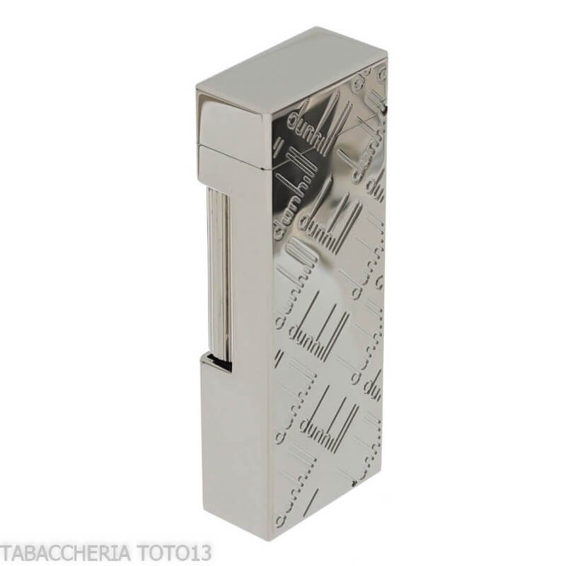 Accendino Dunhill Rollagas placcato palladio incisioni loghi astratti - Dunhill - The white spot
