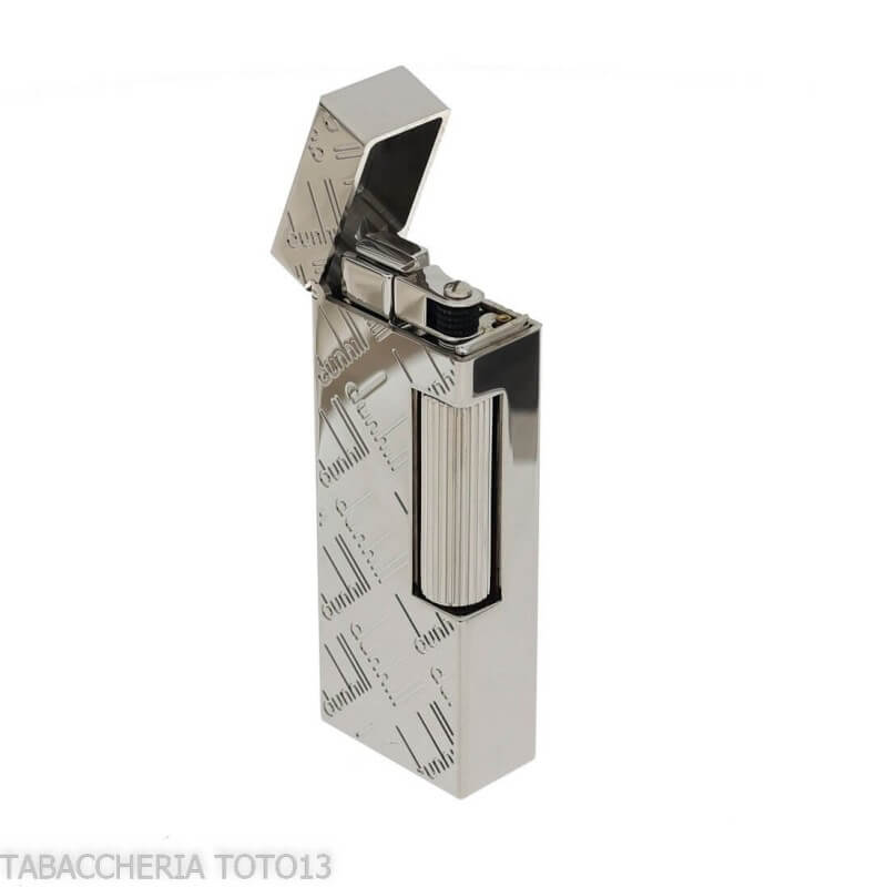 Encendedor Dunhill Rollagas chapado en paladio logotipo abstracto grabados - Dunhill - The white spot