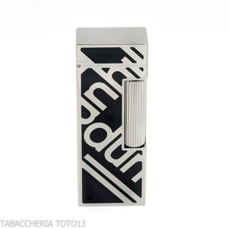 Accendino Dunhill Rollagas lacca nera e logo palladio - Accendini