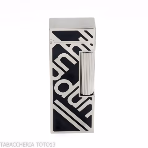 Dunhill Rollagas lighter black lacquer and palladium logo - Lighters - Metal