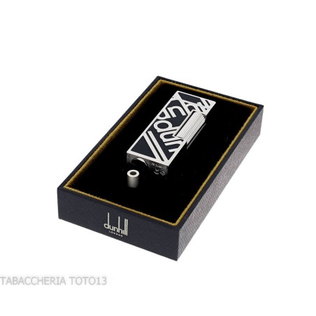 Accendino Dunhill Rollagas lacca nera e logo palladio - Accendini