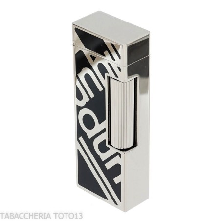 Accendino Dunhill Rollagas lacca nera e logo palladio - Accendini