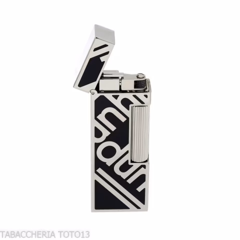 Dunhill Rollagas lighter black lacquer and palladium logo - Lighters - Metal