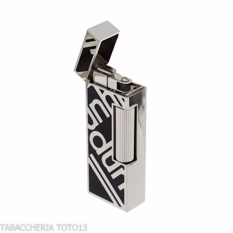 Dunhill Rollagas lighter black lacquer and palladium logo - Lighters - Metal