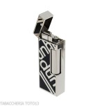 Accendino Dunhill Rollagas lacca nera e logo palladio - Accendini