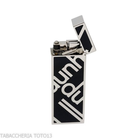 Accendino Dunhill Rollagas lacca nera e logo palladio - Accendini