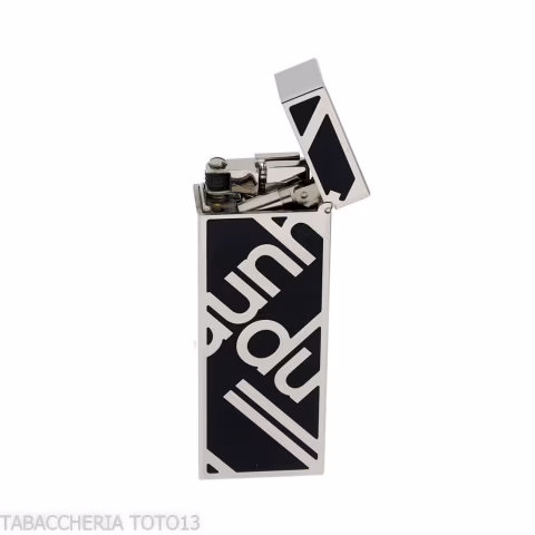 Dunhill Rollagas lighter black lacquer and palladium logo - Lighters - Metal