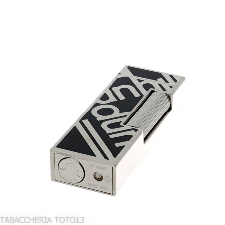 Accendino Dunhill Rollagas lacca nera e logo palladio - Accendini