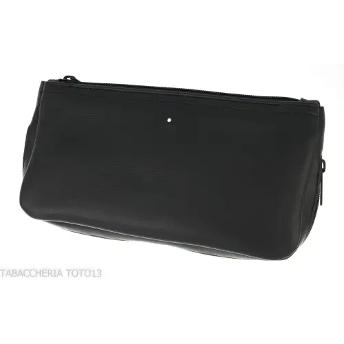 Dunhill - The White spot Compendium bag for 2 pipes and tobacco black colour - Accessories for tobacco pipes - Leather