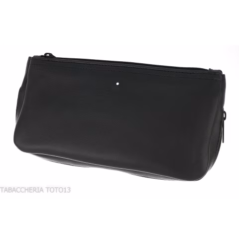 Dunhill - The White spot Compendium bag for 2 pipes and tobacco black colour - Accessories for tobacco pipes - Leather