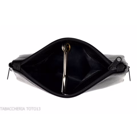 Dunhill - The White spot Compendium bag for 2 pipes and tobacco black colour - Accessories for tobacco pipes - Leather