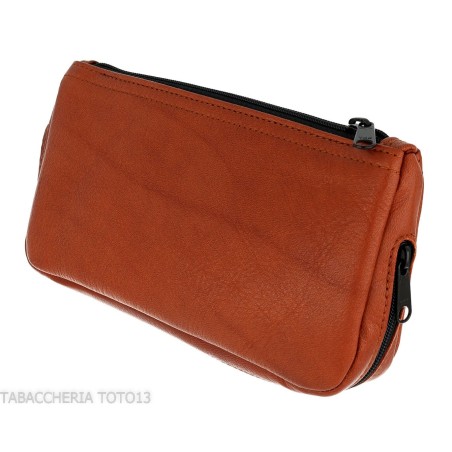 Dunhill - The White Spot Compendium bolsa para 2 pipas y tabaco color terracota - Accesorios para pipas de tabaco