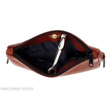 Dunhill - The White Spot Compendium bolsa para 2 pipas y tabaco color terracota - Accesorios para pipas de tabaco