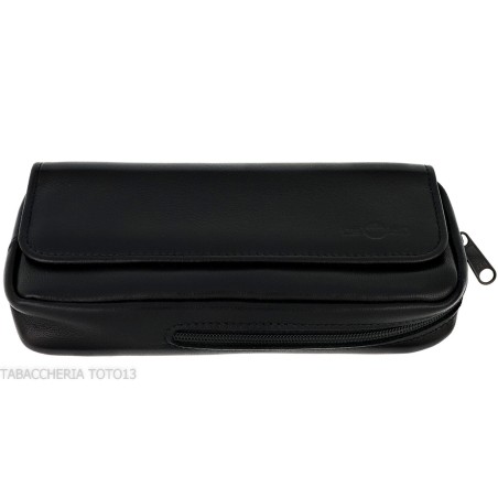 Dunhill - The White Spot Companion schwarze Ledertasche für 1 Pfeife und Tabak - Zubehör für Tabakpfeifen