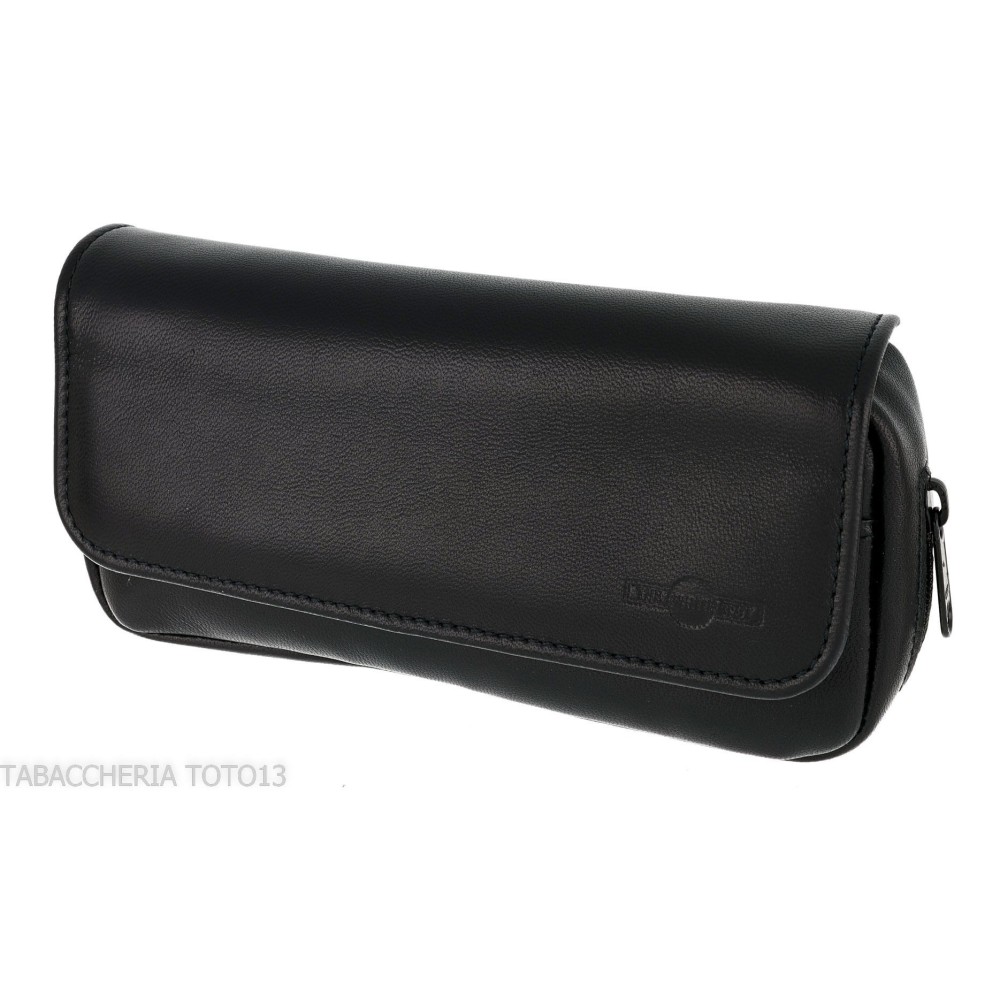 Dunhill - The White Spot Companion schwarze Ledertasche für 1 Pfeife und Tabak - Zubehör für Tabakpfeifen