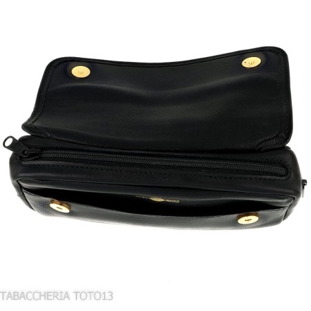 Dunhill - The White Spot Companion schwarze Ledertasche für 1 Pfeife und Tabak - Zubehör für Tabakpfeifen