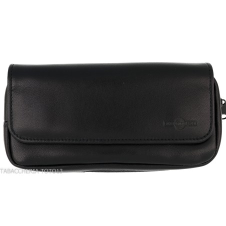 Dunhill - The White Spot Companion schwarze Ledertasche für 1 Pfeife und Tabak - Zubehör für Tabakpfeifen