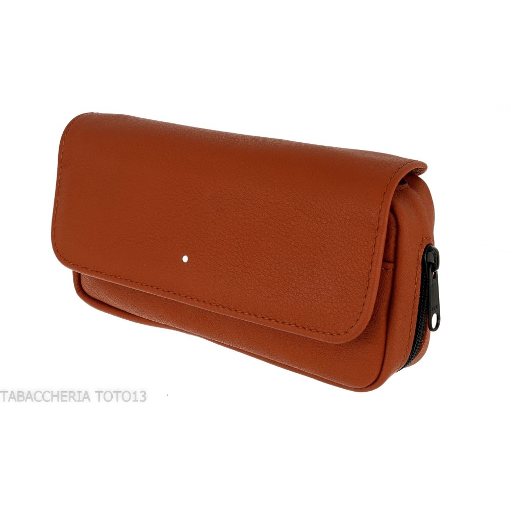 Dunhill - The White Spot Companion sac en cuir couleur terre cuite pour 1 pipe et tabac - Accessoires pour pipes - Cuir