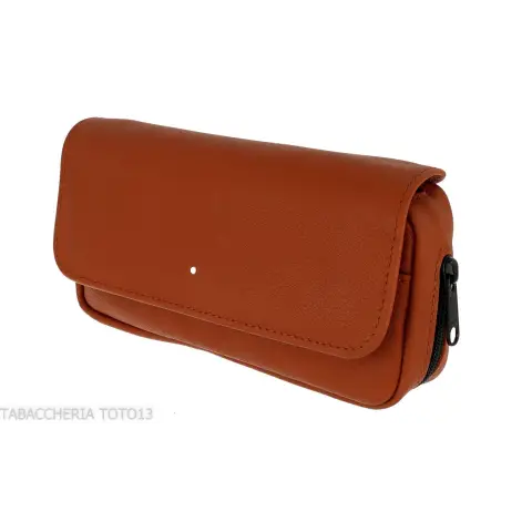 Dunhill - The White Spot Companion sac en cuir couleur terre cuite pour 1 pipe et tabac - Accessoires pour pipes - Cuir