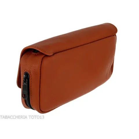 Dunhill - The White Spot Companion sac en cuir couleur terre cuite pour 1 pipe et tabac - Accessoires pour pipes - Cuir