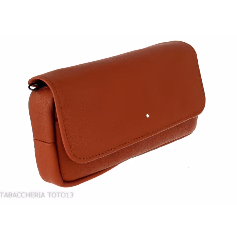Dunhill - The White Spot Companion terracotta colored leather bag for 1 pipe and tobacco - Accessories for tobacco pipes - Le