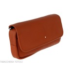 Dunhill - The White Spot Companion terracotta colored leather bag for 1 pipe and tobacco - Accessories for tobacco pipes - Le