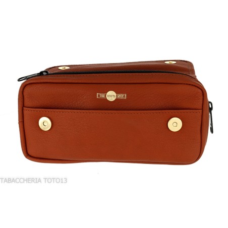 Dunhill - The White Spot Companion sac en cuir couleur terre cuite pour 1 pipe et tabac - Accessoires pour pipes - Cuir