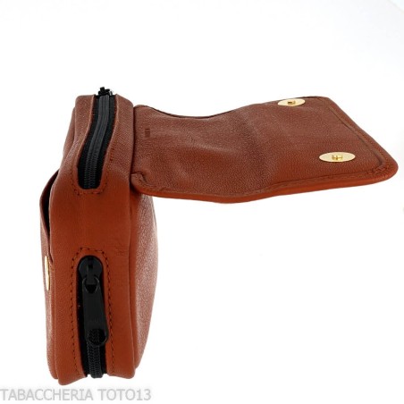 Dunhill - The White Spot Companion sac en cuir couleur terre cuite pour 1 pipe et tabac - Accessoires pour pipes - Cuir
