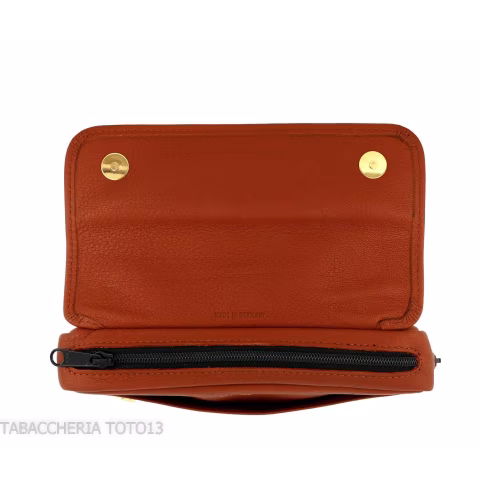 Dunhill - The White Spot Companion terracotta colored leather bag for 1 pipe and tobacco - Accessories for tobacco pipes - Le