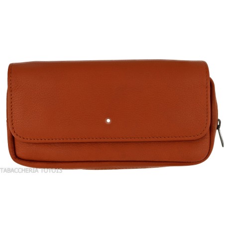 Dunhill - The White Spot Companion sac en cuir couleur terre cuite pour 1 pipe et tabac - Accessoires pour pipes - Cuir