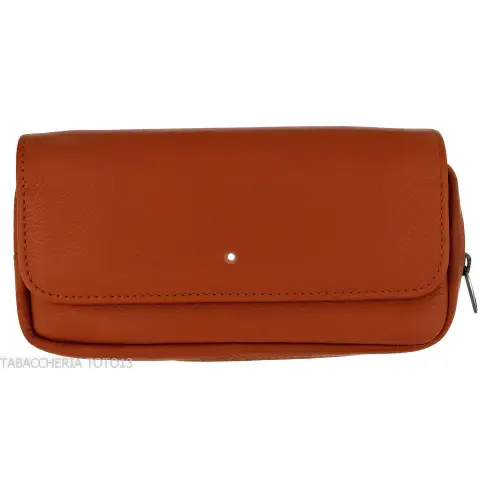 Dunhill - The White Spot Companion sac en cuir couleur terre cuite pour 1 pipe et tabac - Accessoires pour pipes - Cuir