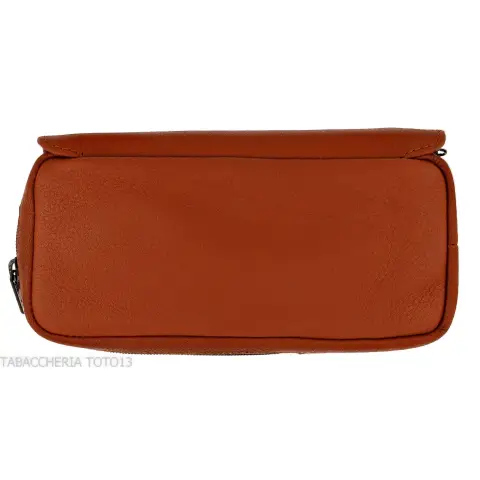 Dunhill - The White Spot Companion sac en cuir couleur terre cuite pour 1 pipe et tabac - Accessoires pour pipes - Cuir