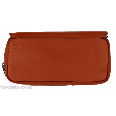 Dunhill - The White Spot Companion terracotta colored leather bag for 1 pipe and tobacco - Accessories for tobacco pipes - Le