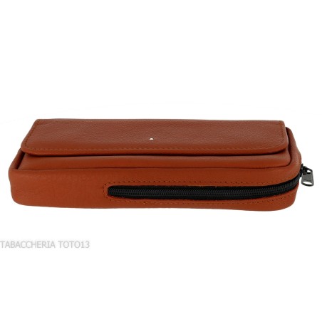 Dunhill - The White Spot Companion sac en cuir couleur terre cuite pour 1 pipe et tabac - Accessoires pour pipes - Cuir