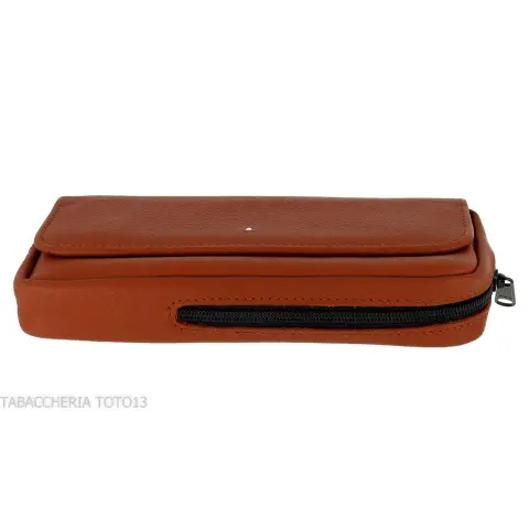 Dunhill - The White Spot Companion sac en cuir couleur terre cuite pour 1 pipe et tabac - Accessoires pour pipes - Cuir
