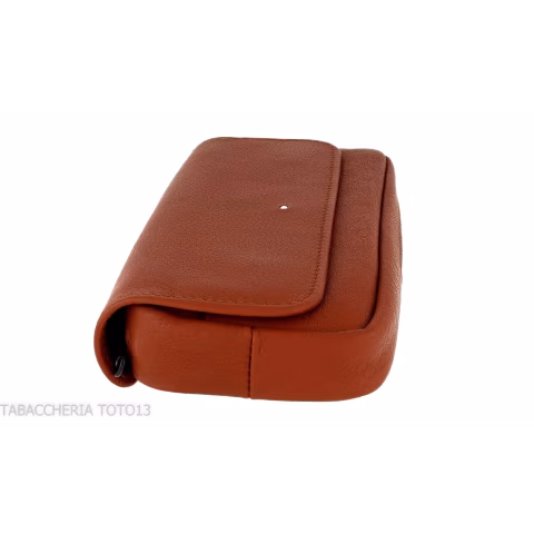 Dunhill - The White Spot Companion terracotta colored leather bag for 1 pipe and tobacco - Accessories for tobacco pipes - Le
