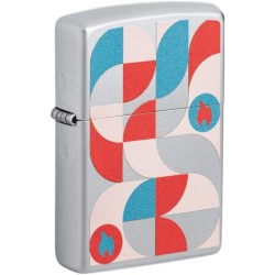Zippo Geometric design red blue and pink