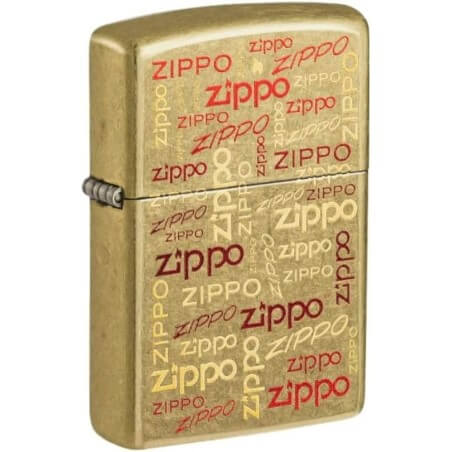 Zippo-Logo-Design auf poliertem Messing Zippo Zippo Feuerzeuge