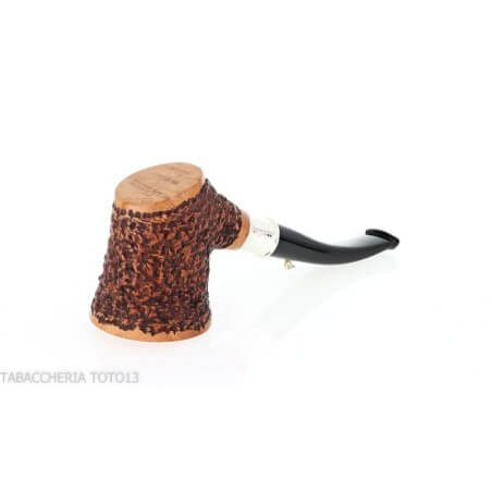 Pipe en forme de cherrywood finition bruyère rustiquée avec virole en argent L'anatra pipe L'Anatra