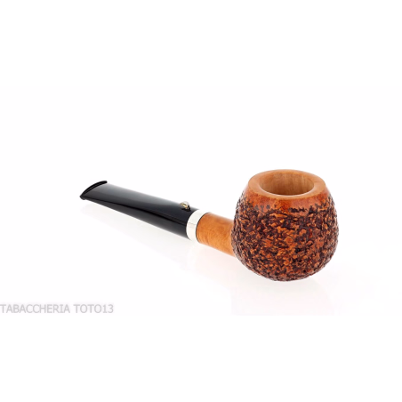 La pipe en canard en forme de pomme en bruyère droite rustiquée avec virole - Pipe Pour le Tabac - Racine naturelle