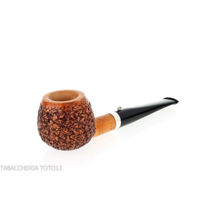 The duck pipe shape Apple straight briar rusticated with ferrule - Tobacco Pipes - Natural root