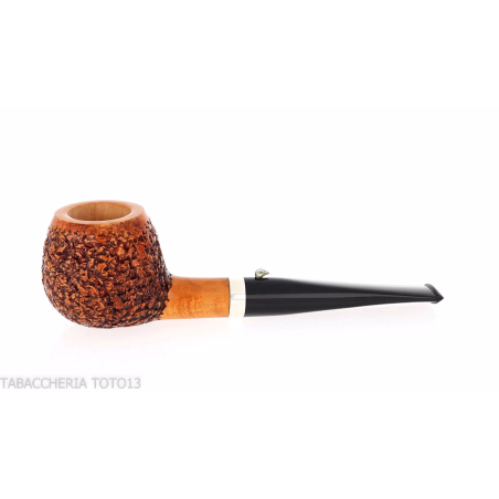 La pipe en canard en forme de pomme en bruyère droite rustiquée avec virole - Pipe Pour le Tabac - Racine naturelle