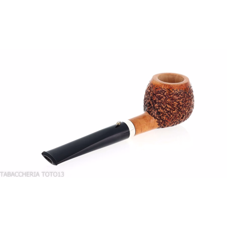 La pipe en canard en forme de pomme en bruyère droite rustiquée avec virole - Pipe Pour le Tabac - Racine naturelle