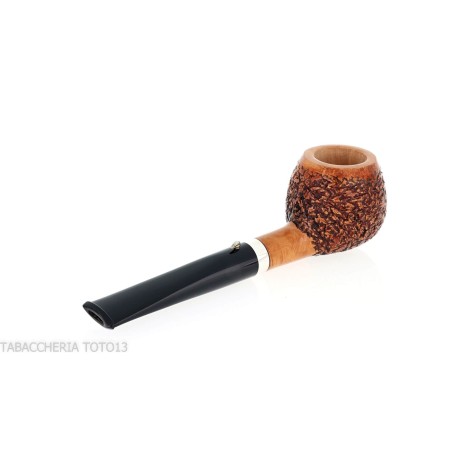 The duck pipe shape Apple straight briar rusticated with ferrule - Tobacco Pipes - Natural root